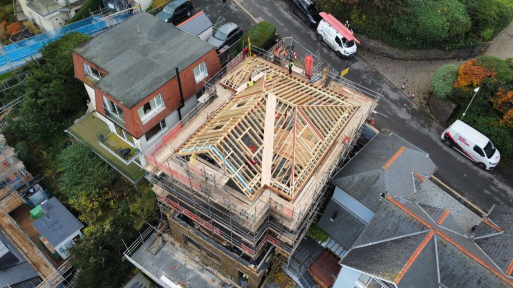 Kingswear New Roof Construction Aerial