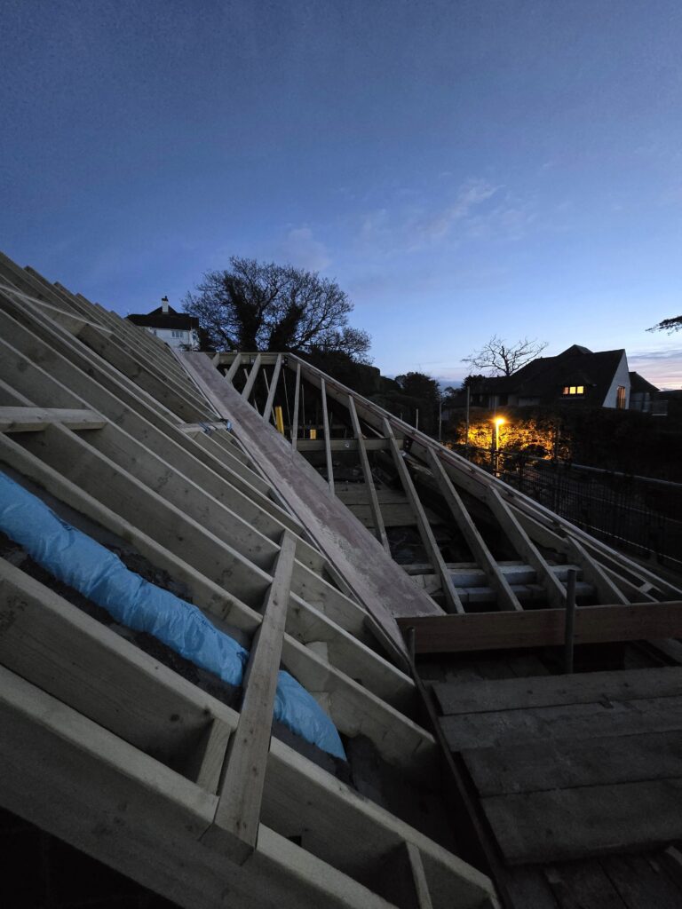 Kingswear New Roof Scaffold View