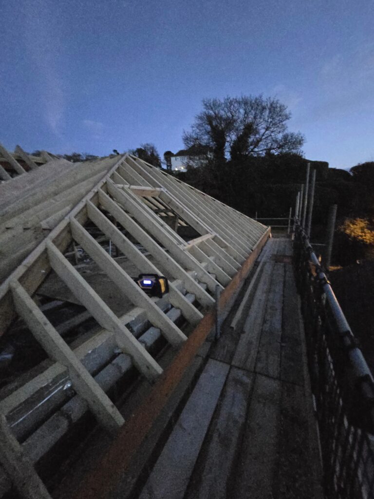 Kingswear New Roof Scaffold View
