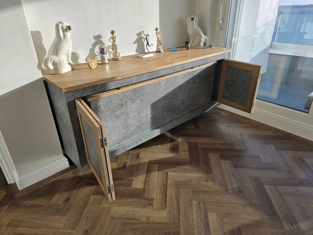 South Devon Fitted Storage Desk Detail