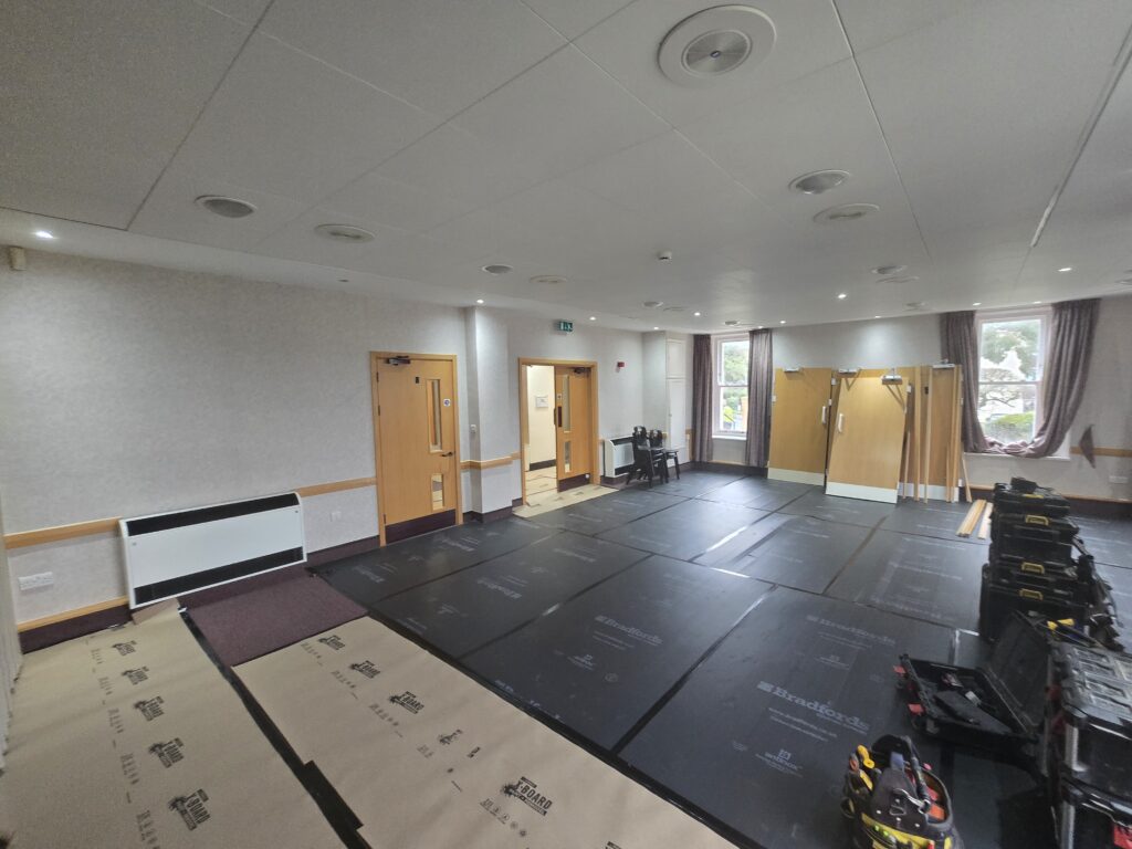YMCA interior during commercial fit-out works