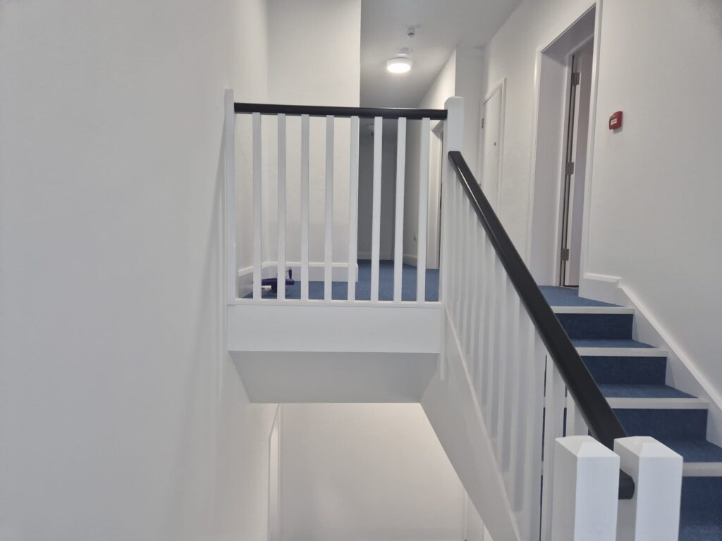 Finished staircase and balustrade at YMCA Paignton